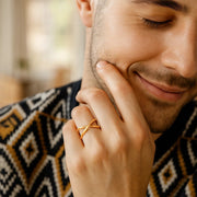 14k Yellow Gold Polished X Profile Ring RCJ