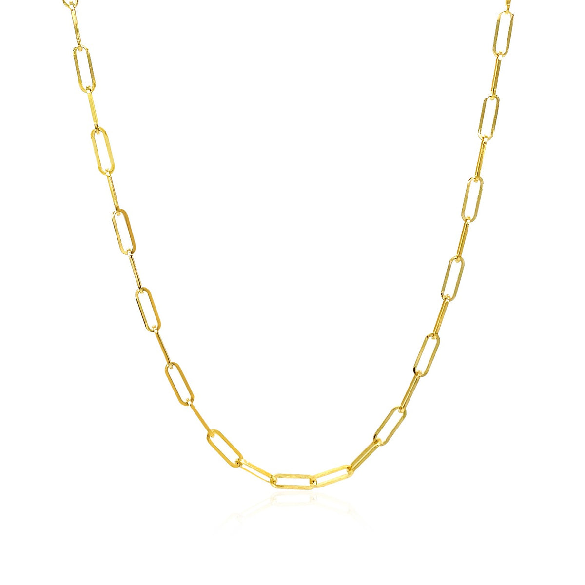 14K Yellow Gold Delicate Paperclip Chain (2.1 mm) Alba Luxe