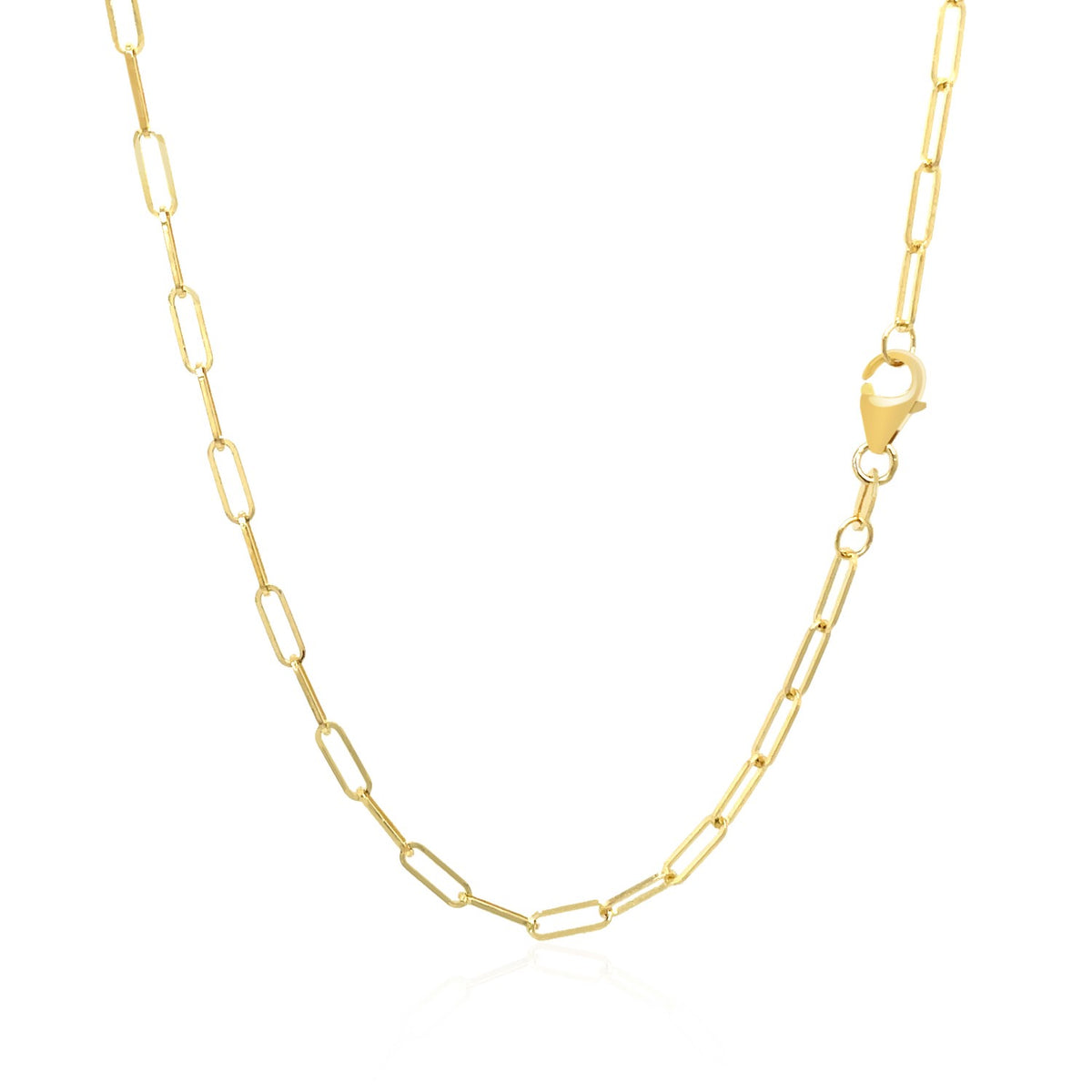 14K Yellow Gold Delicate Paperclip Chain (2.1 mm) Alba Luxe