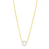14K Yellow Gold Mini Diamond O Initial Pendant Necklace Alba Luxe