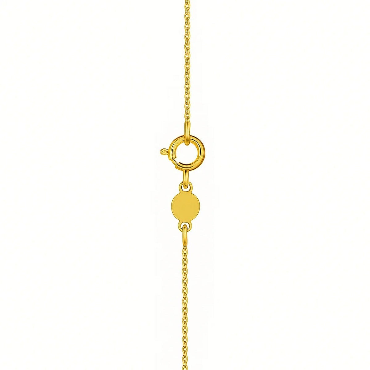 14K Yellow Gold Mini Diamond O Initial Pendant Necklace Alba Luxe