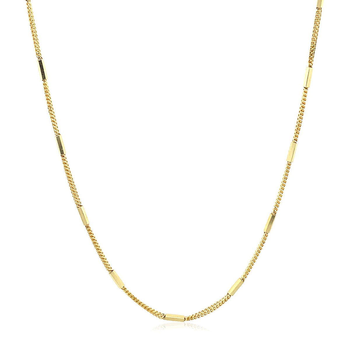 Diamond Cut Bar Links Pendant Chain in Yellow Gold (1.30 mm) Alba Luxe