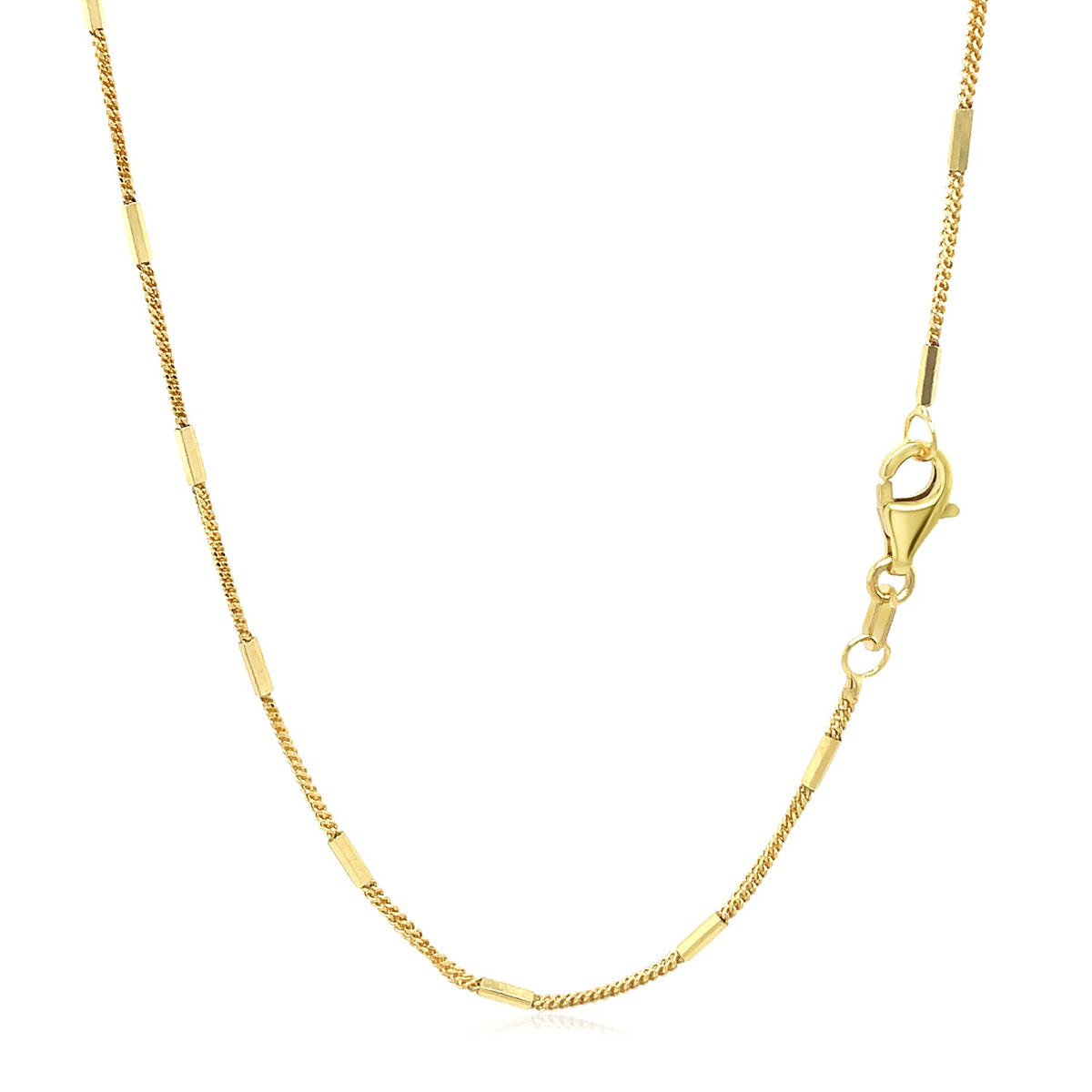 Diamond Cut Bar Links Pendant Chain in Yellow Gold (1.30 mm) Alba Luxe