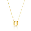 14K Yellow Gold Yours Truly Block Letter Initial U Necklace Alba Luxe