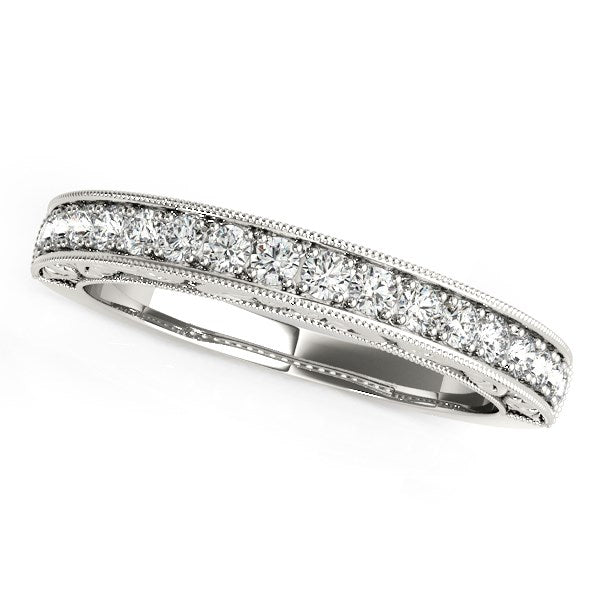 14k White Gold Antique Prong Set Diamond Wedding Ring (1/3 cttw) Alba Luxe