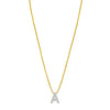 14K Yellow Gold Mini Diamond A Initial Pendant Necklace Alba Luxe