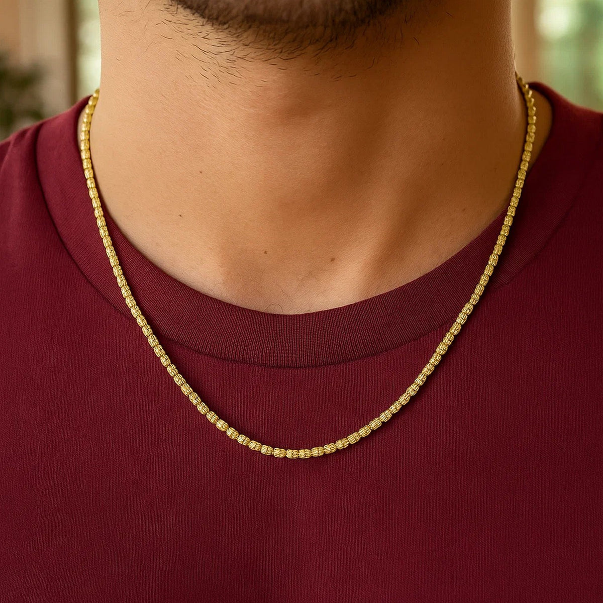 Ice Barrel Chain in 14k Yellow Gold (2.7 mm) Alba Luxe