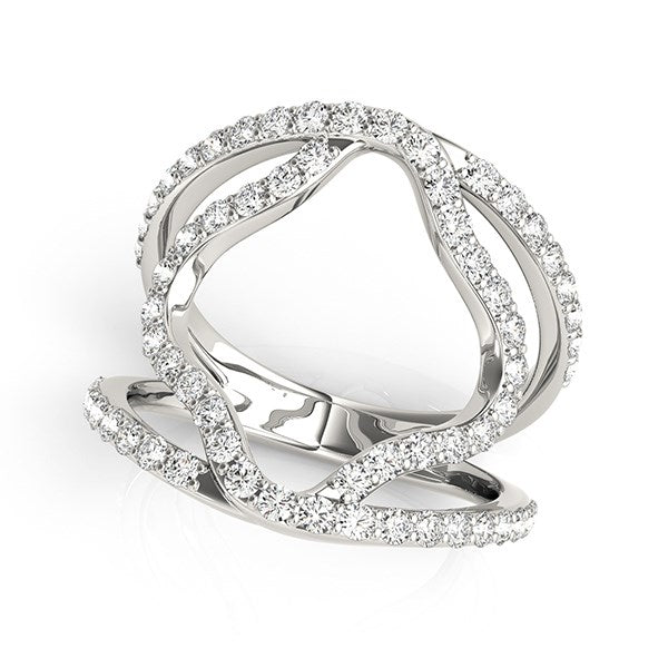 14k White Gold Diamond Flower Style Dual Band Ring (5/8 cttw) Alba Luxe