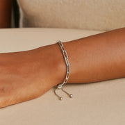 Sterling Silver Paperclip Chain Adjustable Bracelet (3.80 mm) Alba Luxe