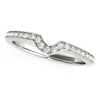 14k White Gold Modern Curved Prong Set Diamond Wedding Band (1/8 cttw) Alba Luxe