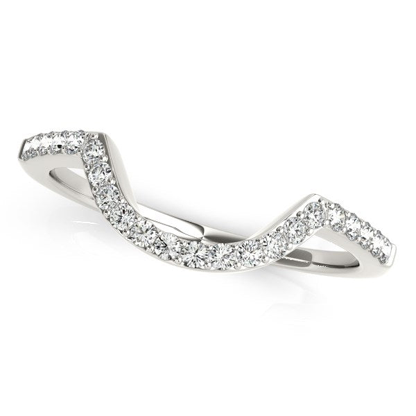 14k White Gold Curved Diamond Wedding Band (1/3 cttw) Alba Luxe