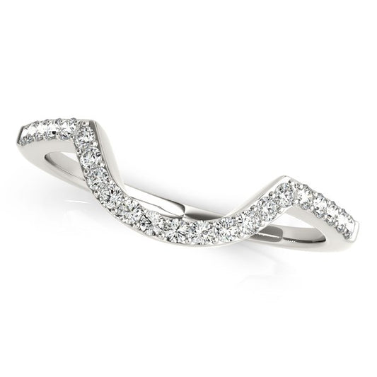 14k White Gold Curved Diamond Wedding Band (1/3 cttw) Alba Luxe