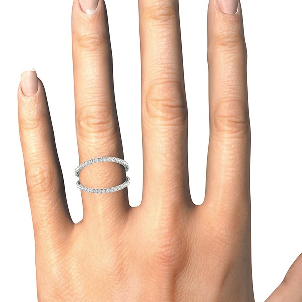 14k White Gold Diamond Split Band Ring (1/4 cttw) Alba Luxe