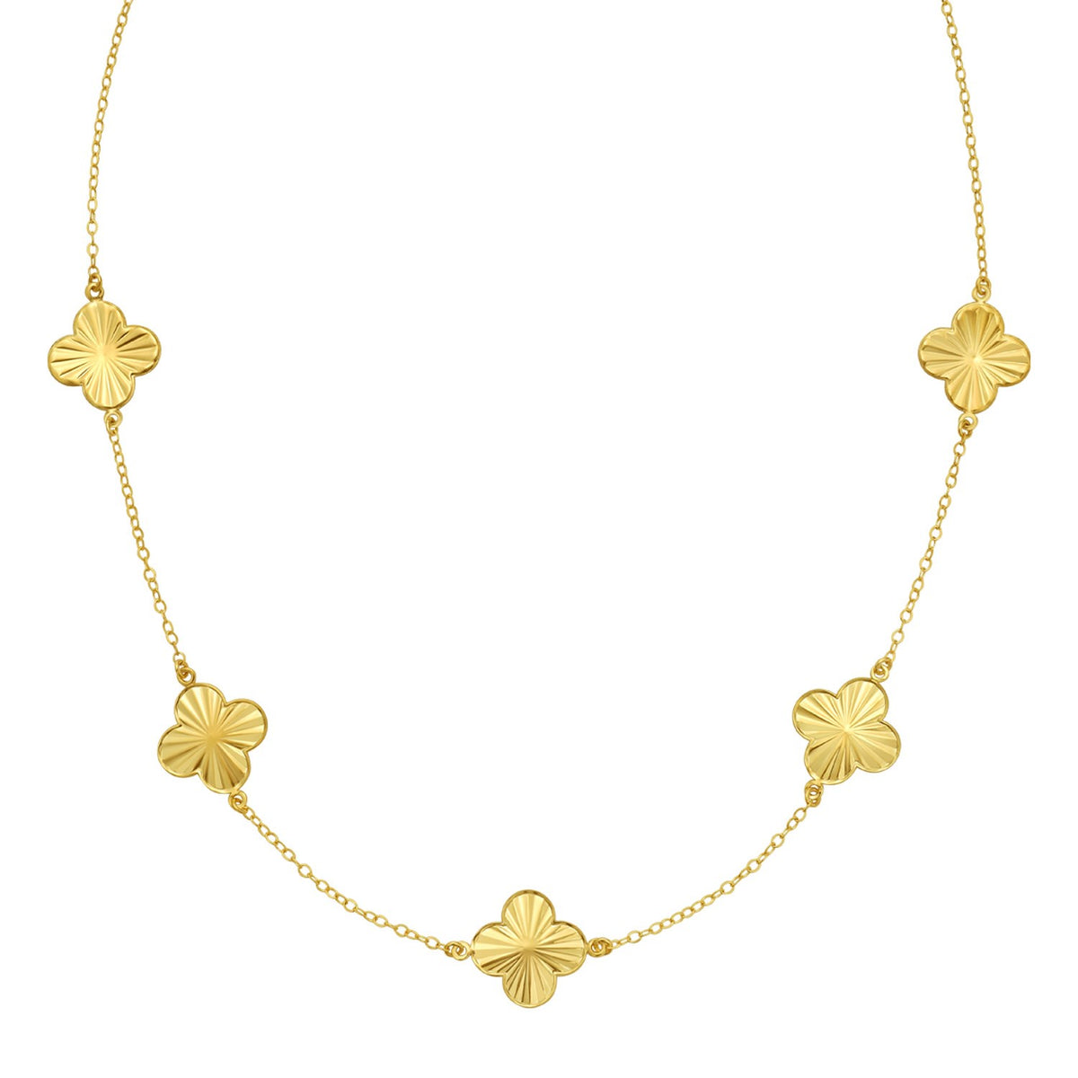 14K Yellow Gold Clover Necklace RCJ