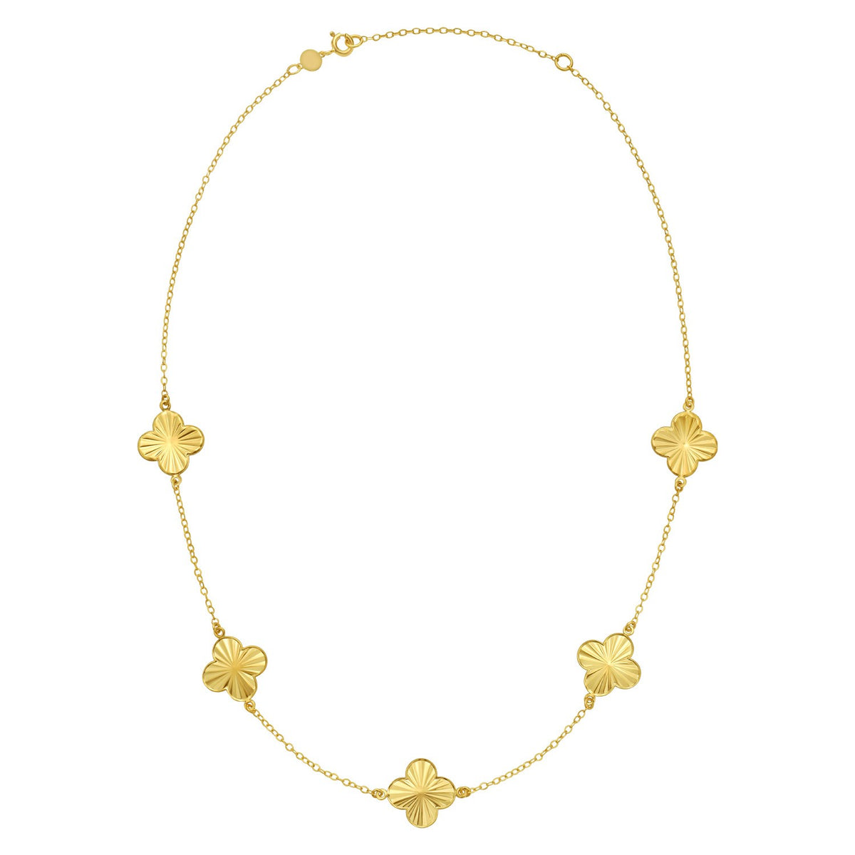 14K Yellow Gold Clover Necklace RCJ