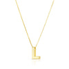 14K Yellow Gold Yours Truly Block Letter Initial L Necklace Alba Luxe