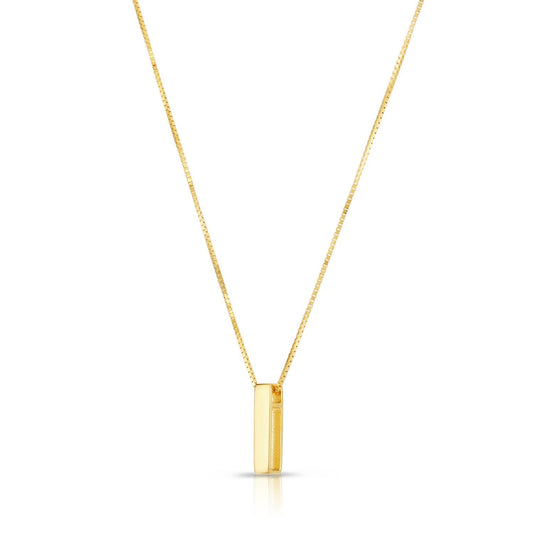 14K Yellow Gold Yours Truly Block Letter Initial I Necklace Alba Luxe