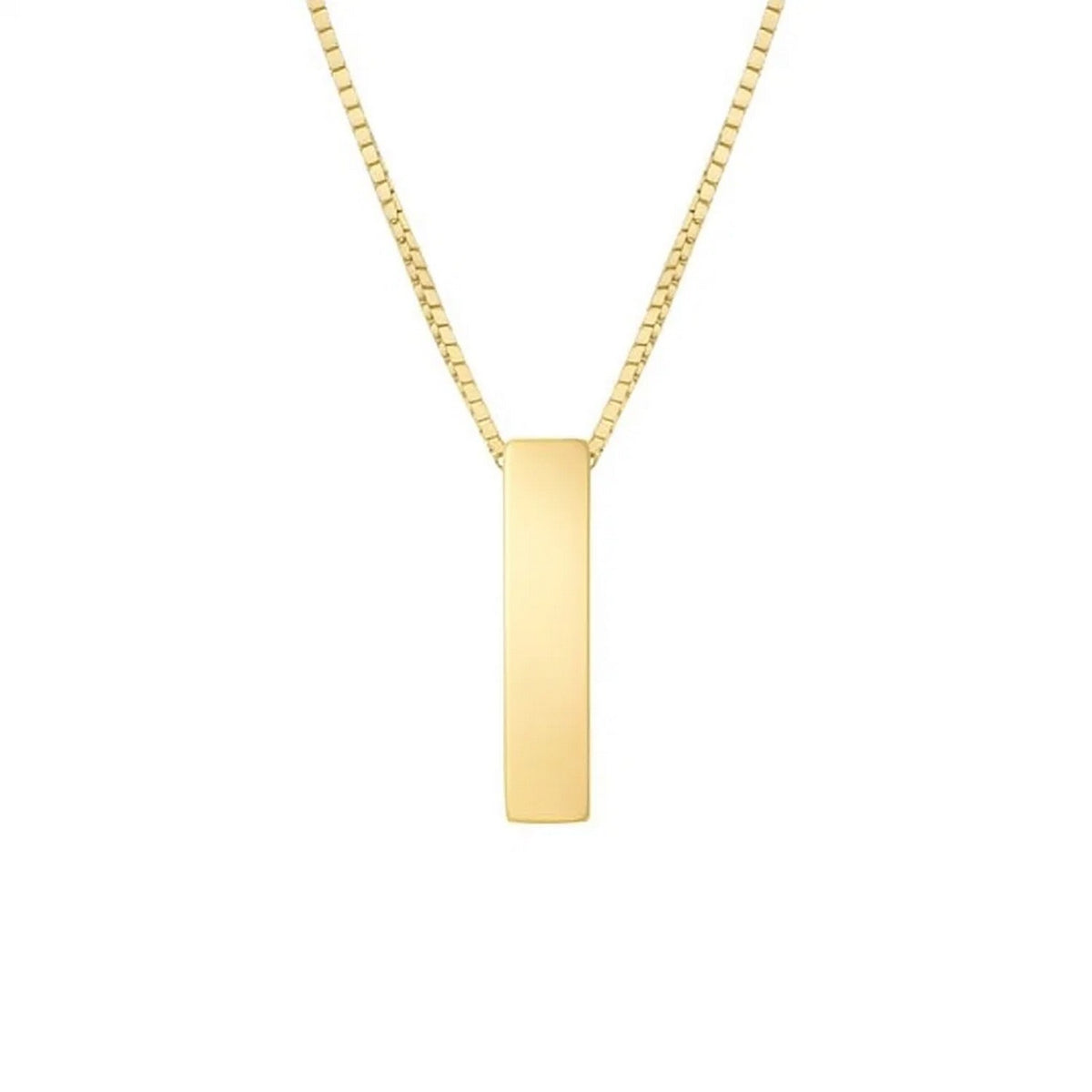 14K Yellow Gold Yours Truly Block Letter Initial I Necklace Alba Luxe