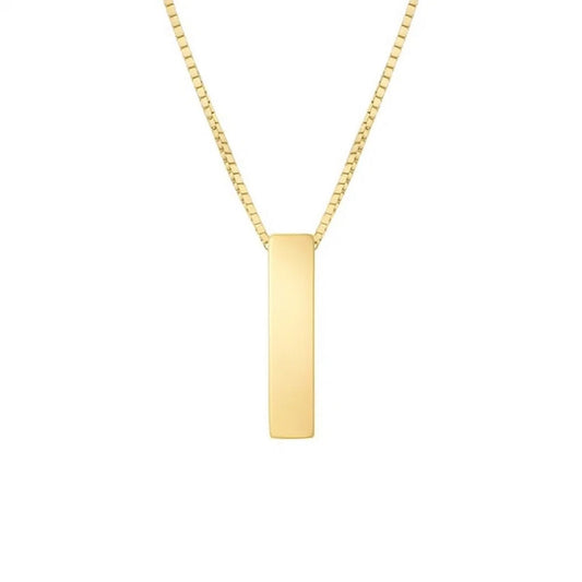 14K Yellow Gold Yours Truly Block Letter Initial I Necklace Alba Luxe