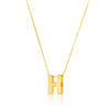 14K Yellow Gold Yours Truly Block Letter Initial H Necklace Alba Luxe