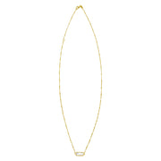 14K Yellow Gold Hexagon Mother Of Pearl Pendant Necklace RCJ