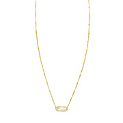14K Yellow Gold Hexagon Mother Of Pearl Pendant Necklace RCJ