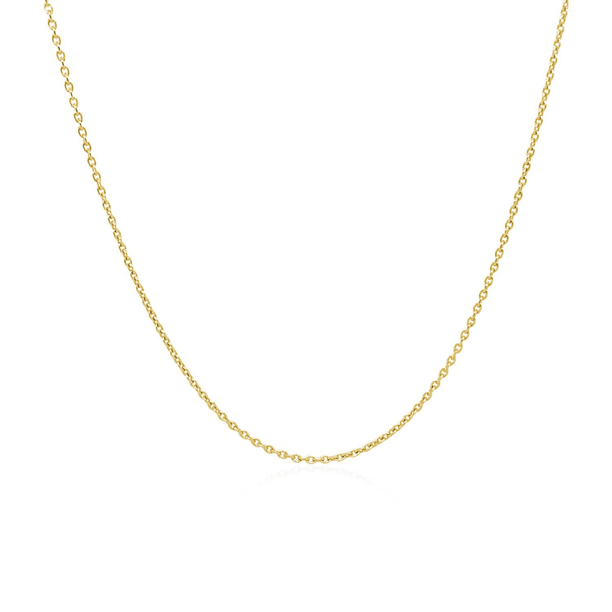 18k Yellow Gold Round Cable Link Chain (0.97 mm) RCJ