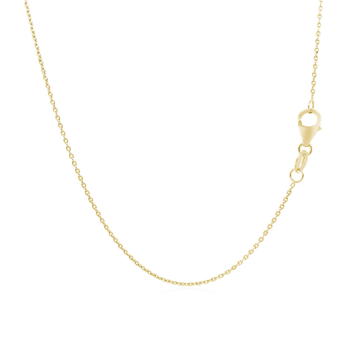 18k Yellow Gold Round Cable Link Chain (0.97 mm) RCJ