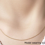 18k Yellow Gold Round Cable Link Chain (0.97 mm) RCJ