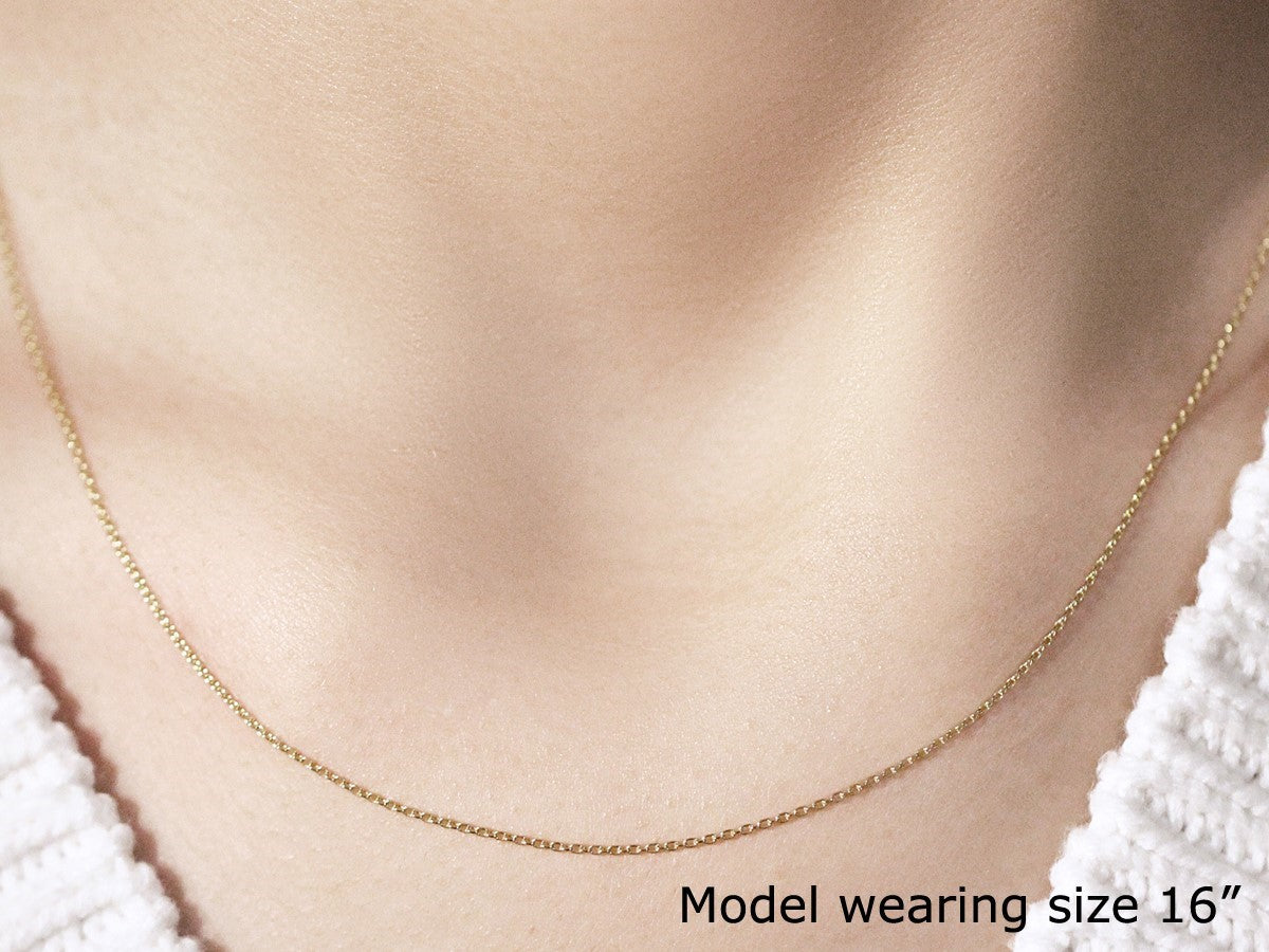 18k Yellow Gold Round Cable Link Chain (0.97 mm) RCJ