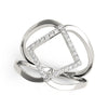 14k White Gold Interlaced Design Diamond Ring (1/5 cttw) Alba Luxe