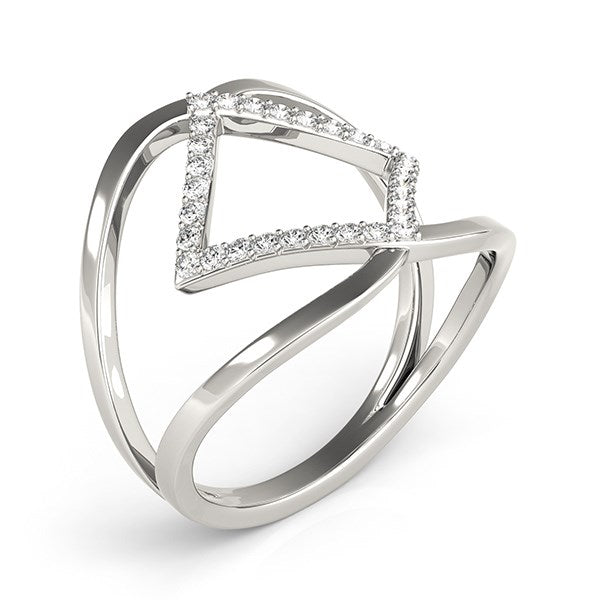 14k White Gold Interlaced Design Diamond Ring (1/5 cttw) Alba Luxe