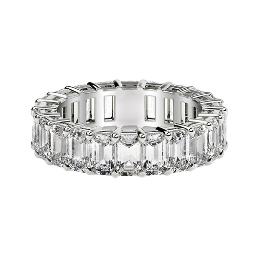Emerald Cut Lab Grown Diamond Eternity Ring in 14k White Gold (3 cttw FG/VS2) Alba Luxe