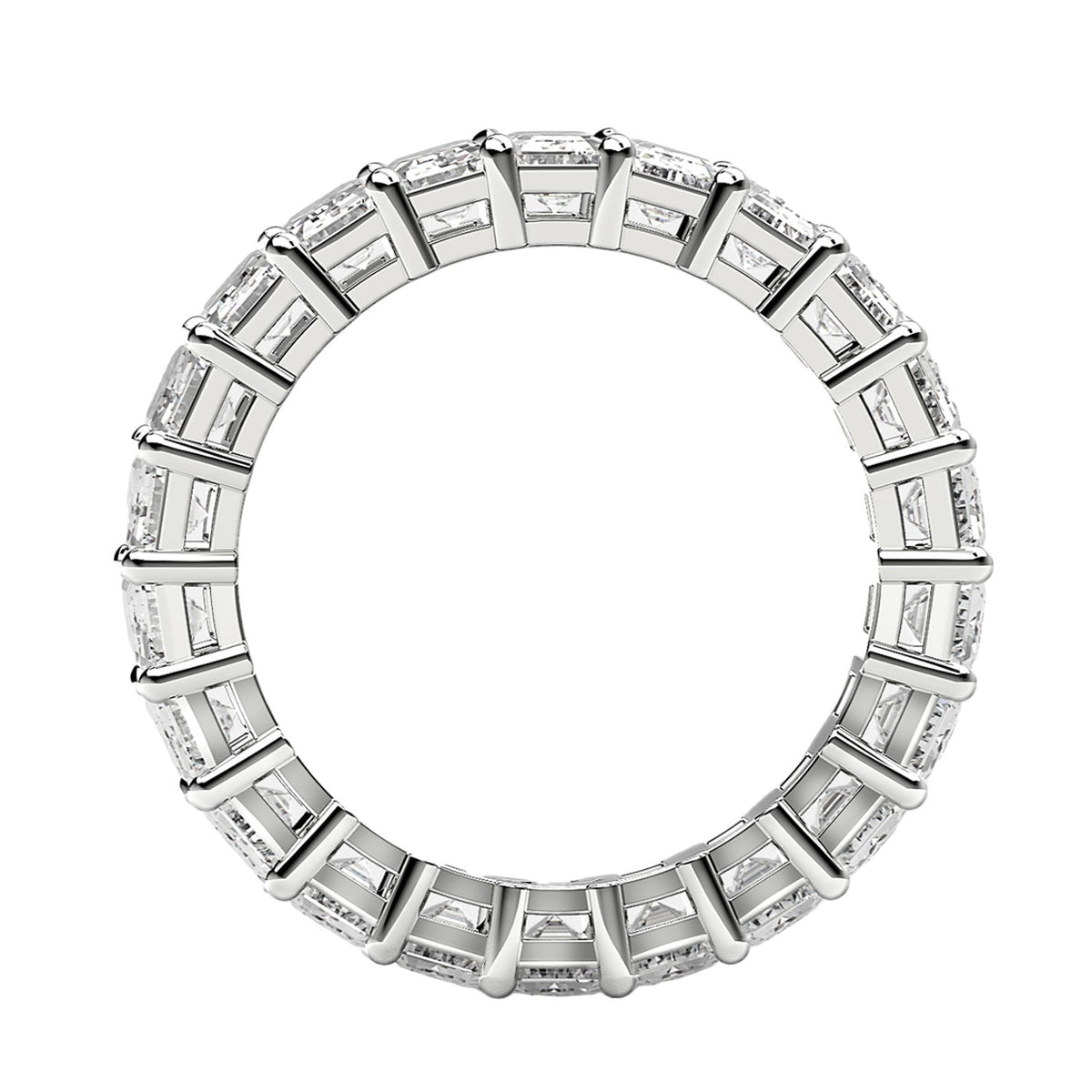 Emerald Cut Lab Grown Diamond Eternity Ring in 14k White Gold (3 cttw FG/VS2) Alba Luxe