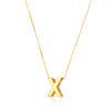 14K Yellow Gold Yours Truly Block Letter Initial X Necklace Alba Luxe