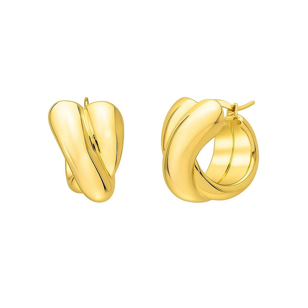 Crossover Hoop Earrings in 14K Yellow Gold RCJ