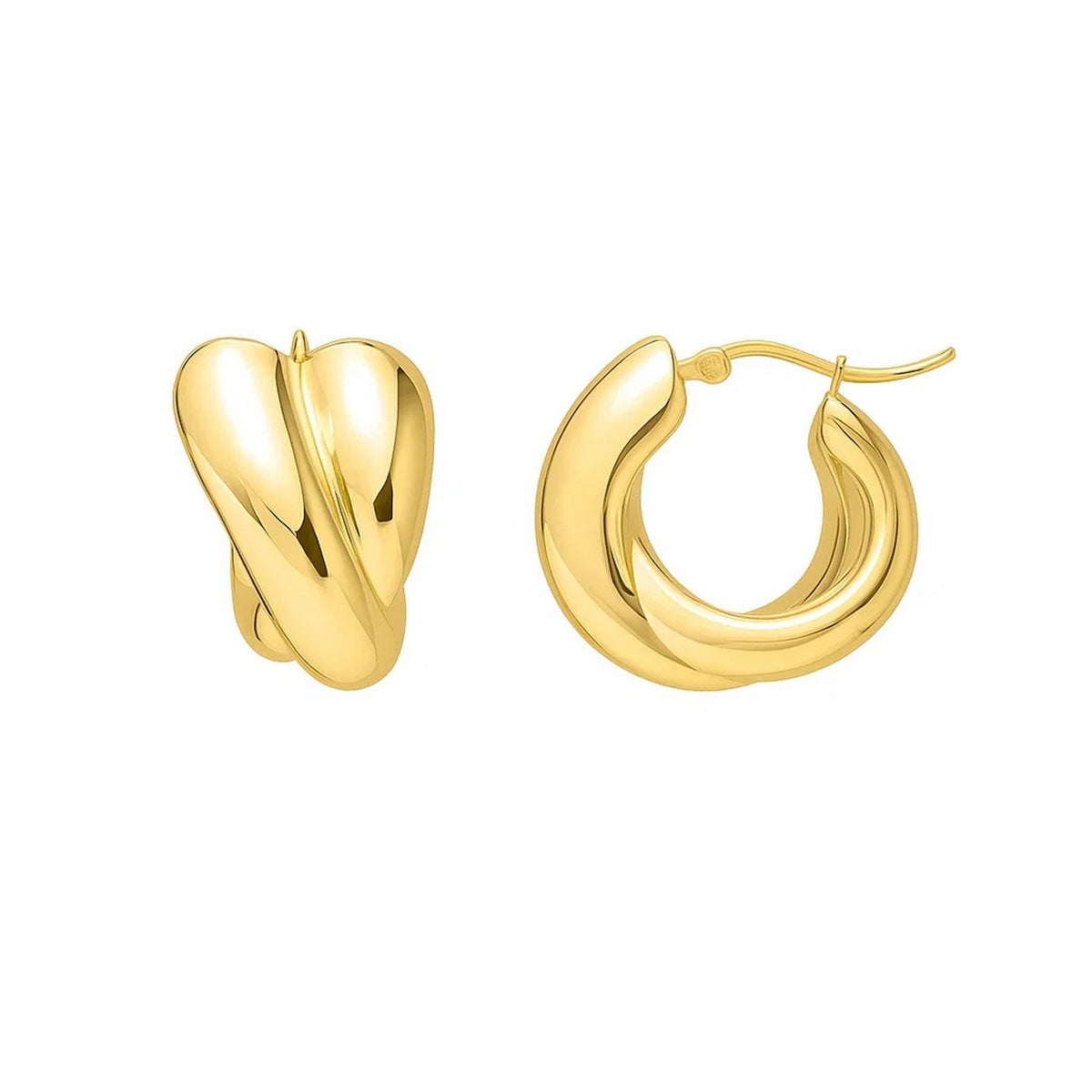 Crossover Hoop Earrings in 14K Yellow Gold RCJ
