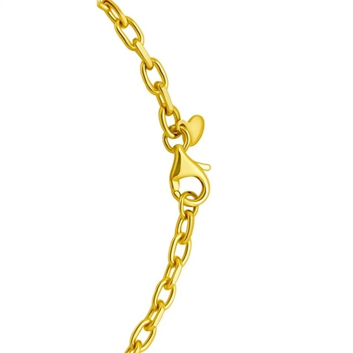 14K Yellow Gold Charm Link Cable Chain Necklace (3.30 mm) Alba Luxe