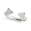 14k White Gold Diamond Arrowhead Open Ring (1/5 cttw) Alba Luxe