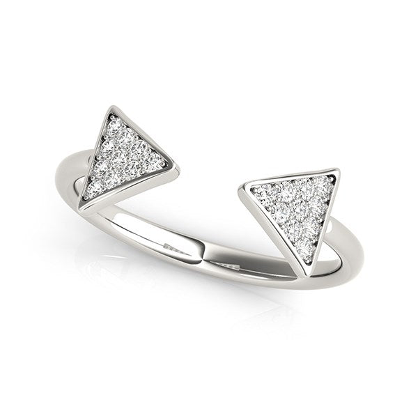 14k White Gold Diamond Arrowhead Open Ring (1/5 cttw) Alba Luxe