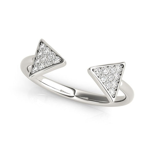 14k White Gold Diamond Arrowhead Open Ring (1/5 cttw) Alba Luxe