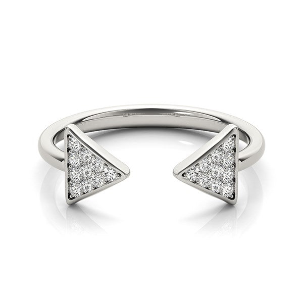 14k White Gold Diamond Arrowhead Open Ring (1/5 cttw) Alba Luxe