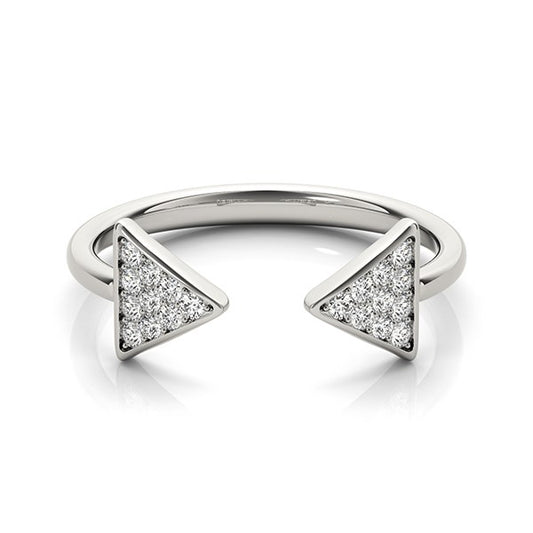 14k White Gold Diamond Arrowhead Open Ring (1/5 cttw) Alba Luxe