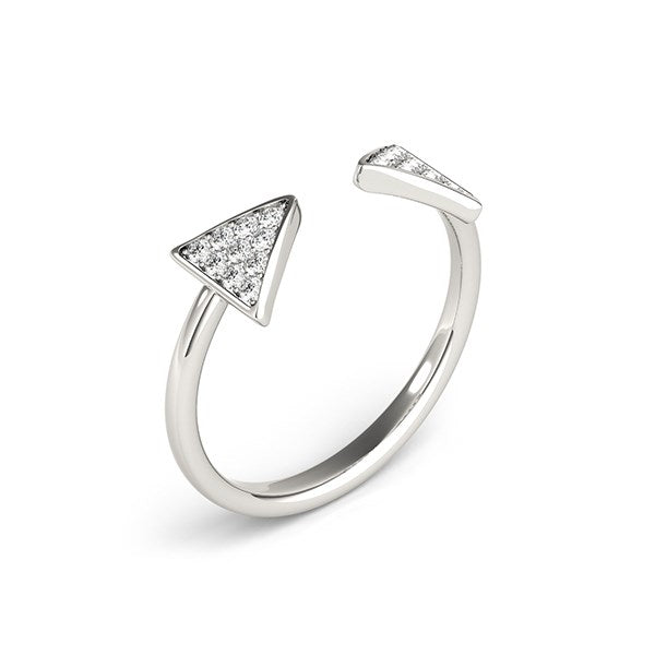 14k White Gold Diamond Arrowhead Open Ring (1/5 cttw) Alba Luxe