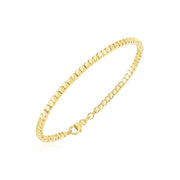 14k Yellow Gold High Polish Bead Cuff Bangle (2.40 mm) Alba Luxe