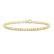 14k Yellow Gold High Polish Bead Cuff Bangle (2.40 mm) Alba Luxe