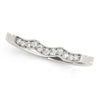 14k White Gold Wave Style Milgrained Diamond Wedding Ring (1/20 cttw) Alba Luxe