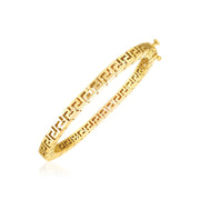 14k Yellow Gold High Polish Greek Key Bangle (4.80 mm) Alba Luxe