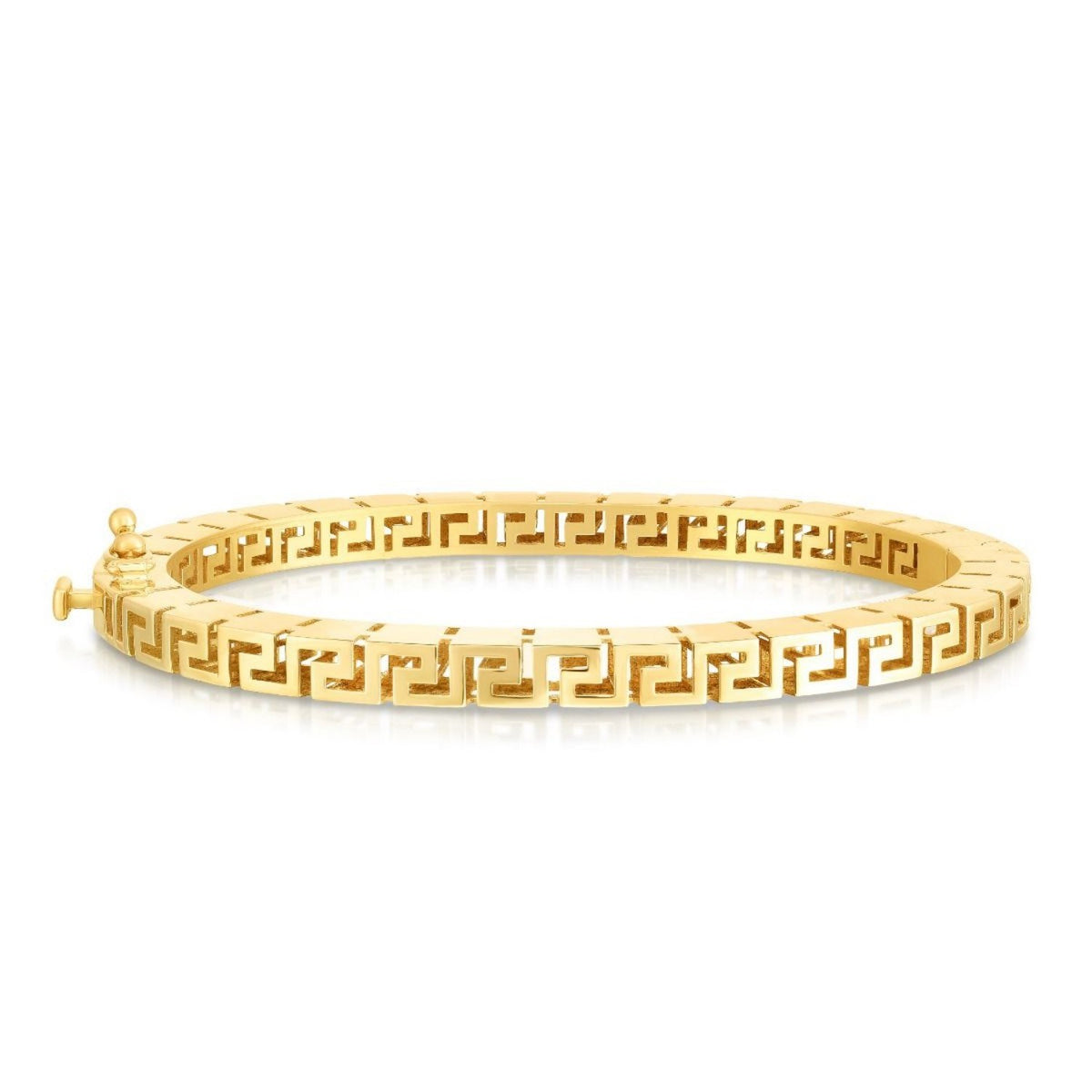 14k Yellow Gold High Polish Greek Key Bangle (4.80 mm) Alba Luxe