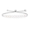 Sterling Silver Rhodium Plated Friendship Freshwater Pearl Drawstring Bracelet Alba Luxe